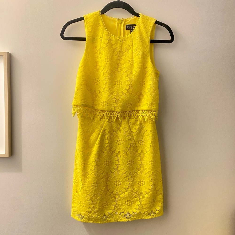 Topshop Yellow 60’s Style Mini Dress